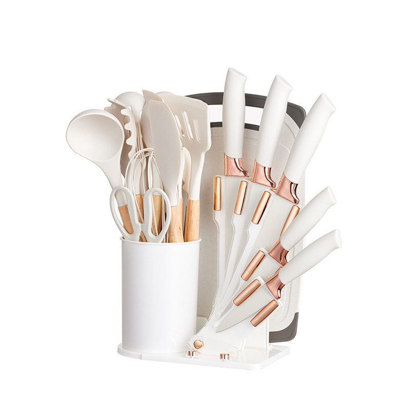 Amazon Hot Sale Silicone Kit 20 piezas Kit de cuchillos de cocina no pegajosos Silicone Kit completo