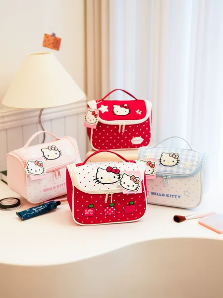 Hello Kitty Genuine Cartoon Travel Storage Bag Sweet and Cute Tagi Portable Sanrio Makeup Bag