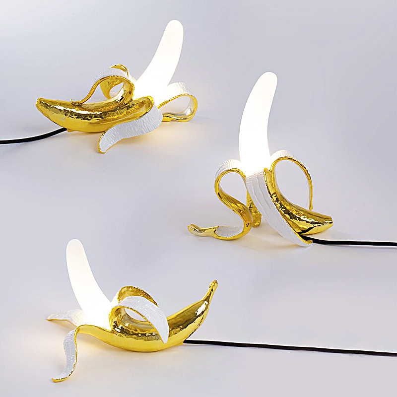 Nordic Banana-shaped Table Lamp Rear Light Luxury Post-modern Creative Living Room Bedroom Designer Decoration Resin Decoration Lamps