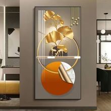 入户玄关装饰画走廊过道墙壁画竖版北欧客厅玄幻晶瓷挂画水晶画