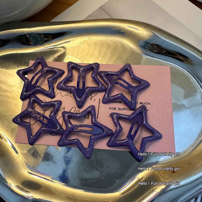 Colorido estrella flequillo de horquilla rota clip de pico de pato linda chica bb clip accesorios para el cabello clip lateral de la cabeza trasera de las mujeres