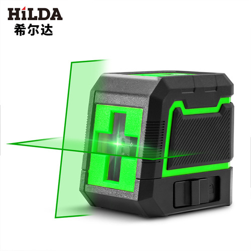 Portable mini small laser infrared level green light 2-line caster high-precision leveling meter strong light