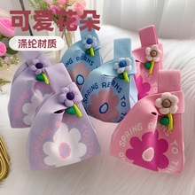 伴手礼袋子可爱卡通太阳花朵针织手提袋卡通手提小布包针织背心包