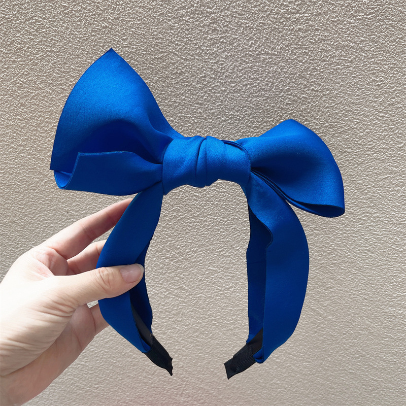 Zhang Tianai Same Style ~ Dopamine Blue Stereo Air Cotton Super Large Bow Hairband Fairy Travel Hair Accessories Zhang Tianai Same Style ~ Dopamine Blue Stereo Air Cotton Super Large Bow Hairband Fairy Travel Hair Accessories