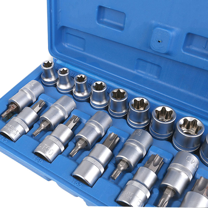 Juego de llaves de vaso tipo E, juego de llaves de vaso hexagonales tipo E de 6 piezas, combinación de llaves de vaso hexagonales de 19 piezas, herramientas especiales para reparación de automóviles.