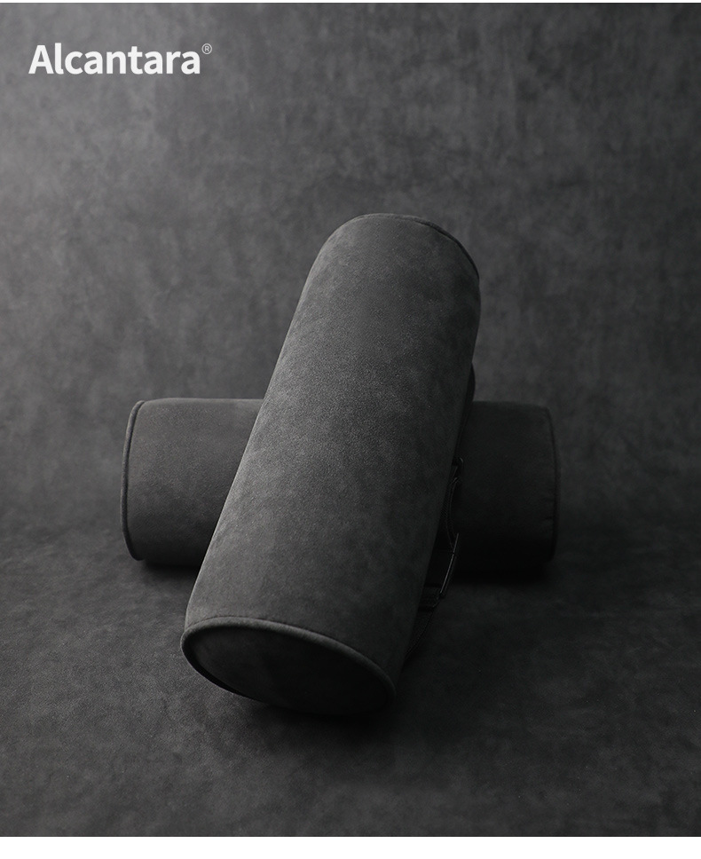 Italian Alcantara Suede Leather Seat Headrest Car Neck Pillow Memory Foam Cervical Spine Support Cushion