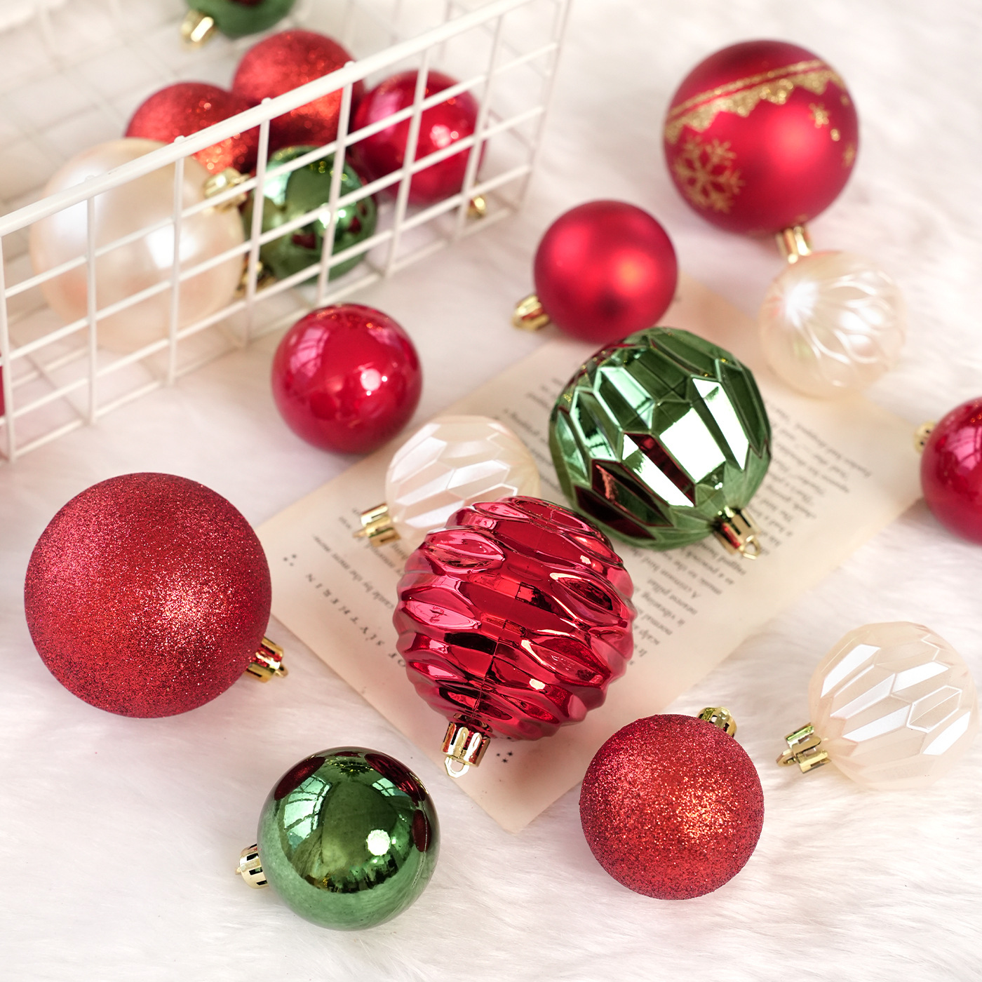 Nuevos productos Bolas de Navidad caja de polvo de polvo adhesivo de polvo de polvo de plástico colgante de árbol de Navidad decoración de escena image 2