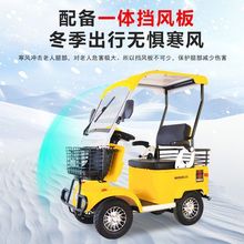 小巴士老年電動四輪代步轎車家用老人接送孩子電瓶助力觀光車帶棚