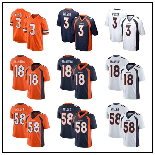 Бронкос трикотаж Broncos Вышитый оливковый костюм Оптовая торговля 3 # Wilson 30 #5 #2 #