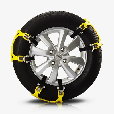 Customized car tire anti-skid chains, new thickened universal TPU rubber, emergency anti-slip chains for snow and mud (Tire snow chain) - single-piece-in-yellow-opp-bag-without-tools