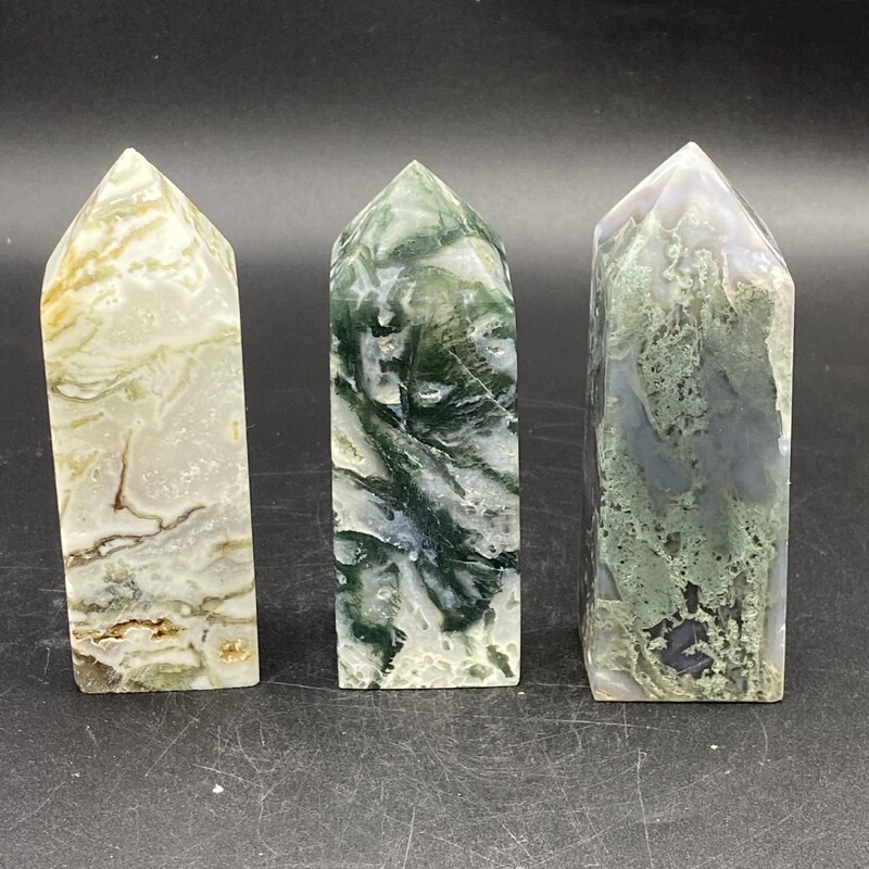 天然水草玛瑙柱子小摆件手工雕刻件桌面摆件手工雕刻件装饰 买一送一 图 1