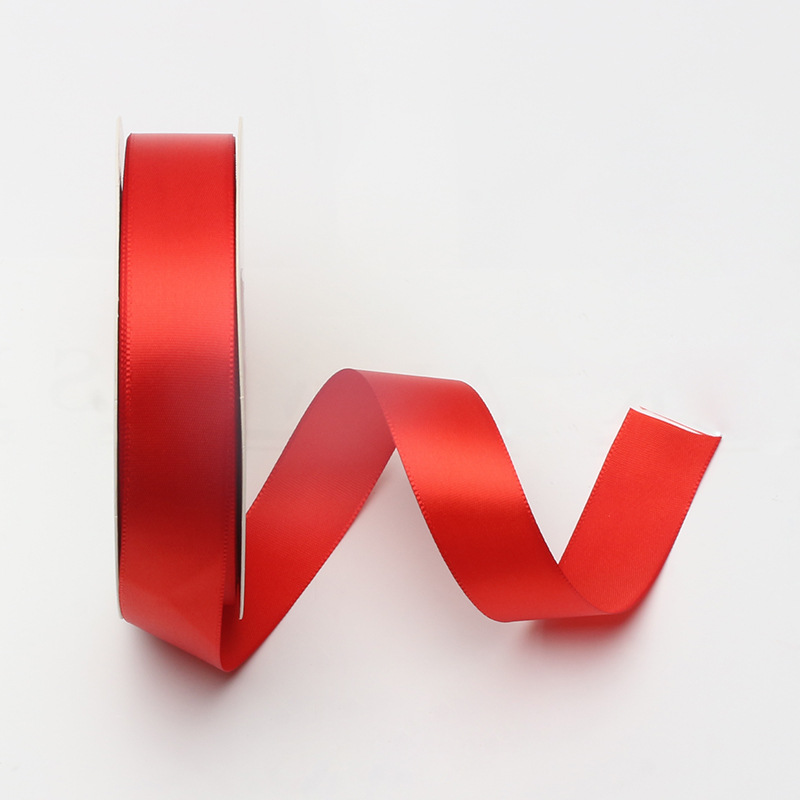 Cinta de color sólido 2,5 cm cinta de poliéster pastel de cumpleaños vendaje flor material de la tienda ramo de flores cinta de embalaje