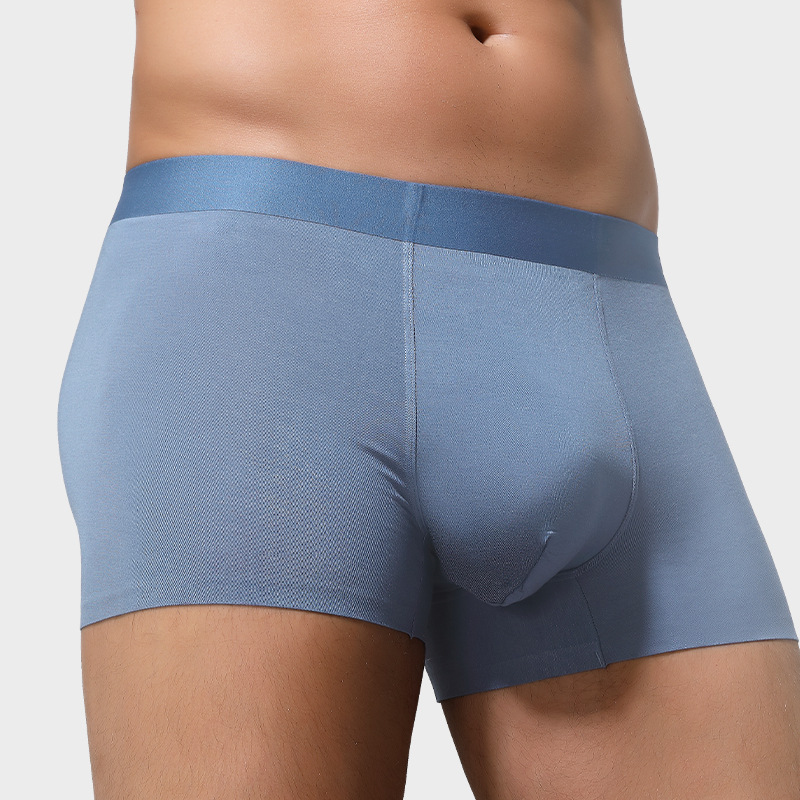 Ropa interior modal antibacteriana 7A para hombre, forro de seda, sin costuras, transpirable, cómodos calzoncillos tipo bóxer para hombre.
