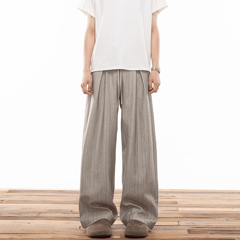 Old Money Style Striped Suit Pants Men's Autumn Lazy Relaxed Pants Cleanfit Drape Commuter Casual Pants