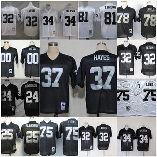 Raiders uniform football uniform jersey 12#75#81#78 retro embroidery training competition uniform T-shirt mesh men
