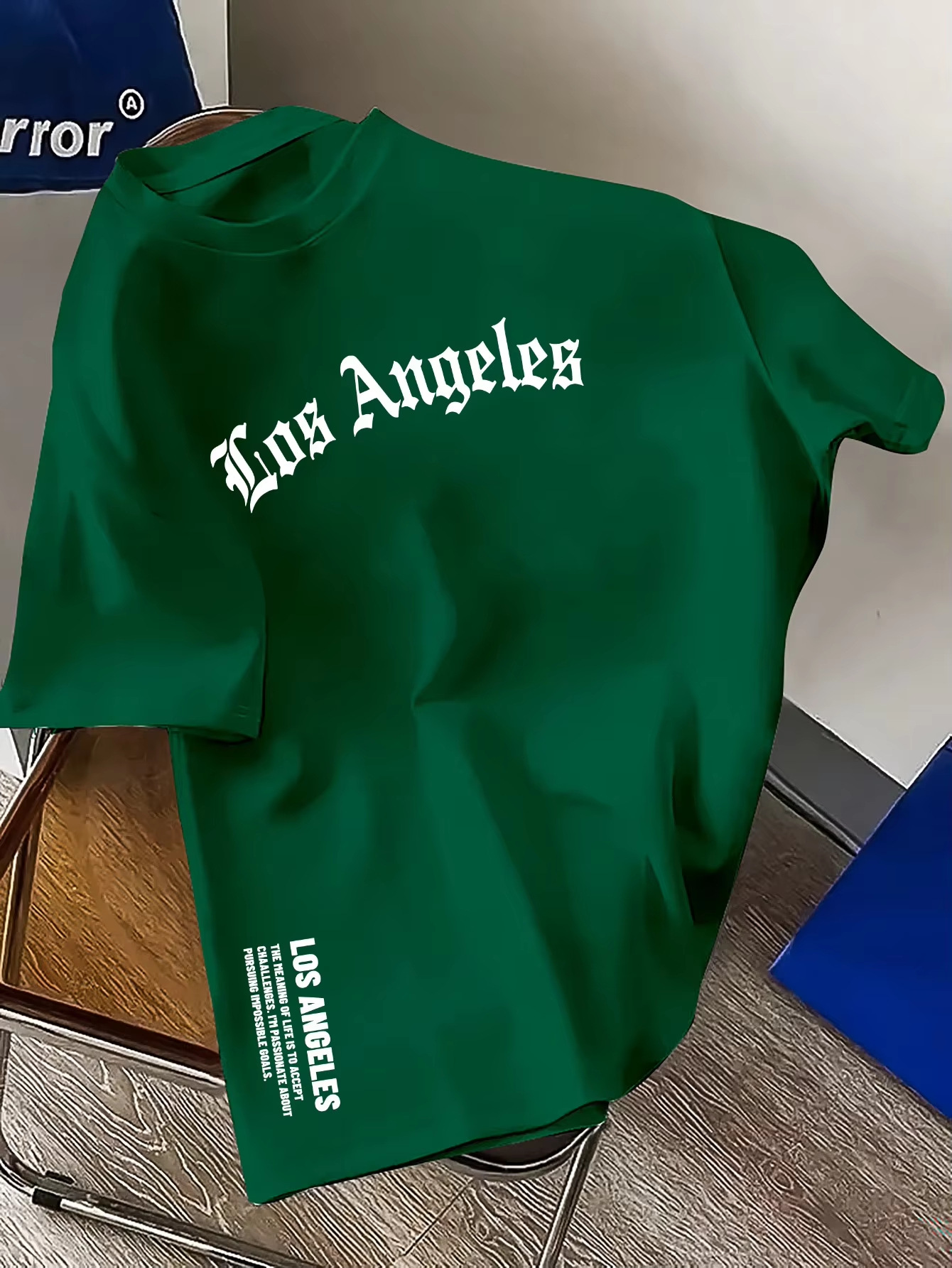 Herr t-shirt i bomull med los angeles tryck och lös passform_voghion.com