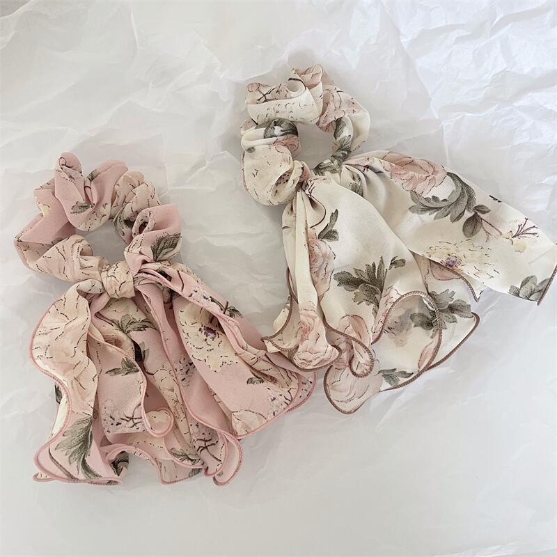 Sweet Flower Bow Knot Cloth Ribbon Hair Tie 1 Piece display picture 4