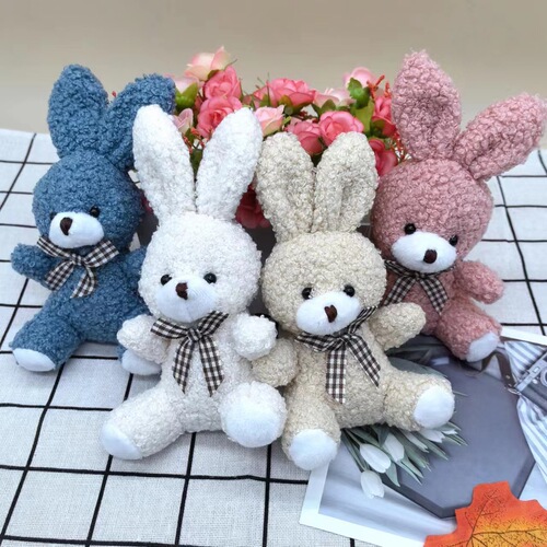 Cute sitting mini bear doll teddy bear doll plush toy keychain car decoration school bag small pendant