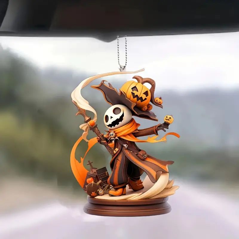Halloween creativo nuevo producto calabaza esqueleto colgante de vacaciones acrílico transfronterizo colgante de automóvil llavero colgante image 1