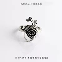 Retro universal fashionable ring, silver 925 sample, flowered