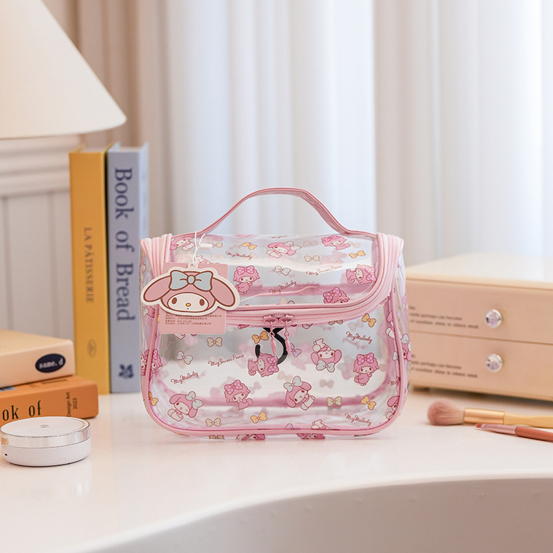 Bolsa de maquillaje Sibolin original con diseño de gato KT, portátil, de gran capacidad, impermeable, para viajes.