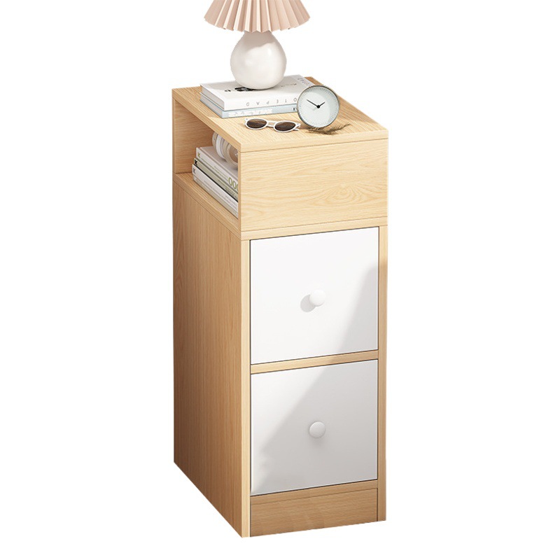 Mesita de noche simple moderno gabinete de almacenamiento doméstico simple dormitorio estrecho mesita de noche pequeño Gabinete armario estante