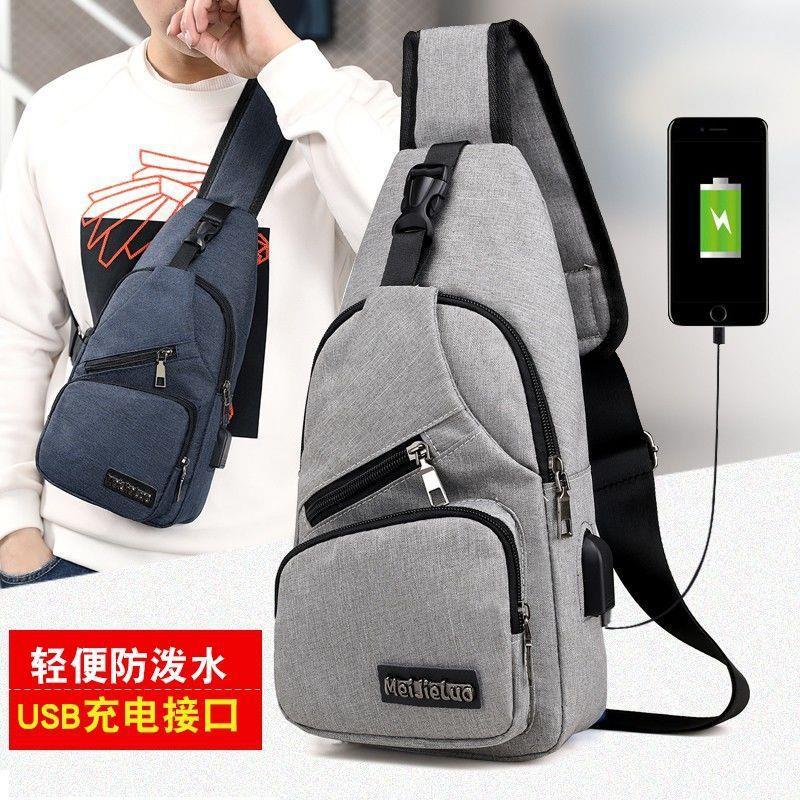 Men's Chest Bag Canvas Crossbody Bag Large Capacity Student Korean Style Oxford Cloth Couple Shoulder Bag Backpack Women's Chest Bag
