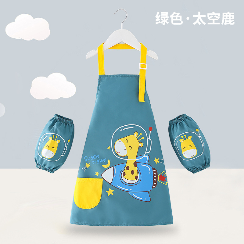 子供の絵のエプロンは袖の防水のカバーの服の幼稚園の美術の絵画を持っています。|undefined