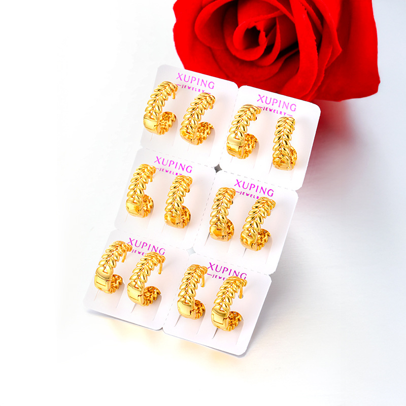 Joyería de moda de aleación chapada 24k color simple aretes de orejas de orejas de trigo ligero lujo temperamento orejas personalizadas para mujeres