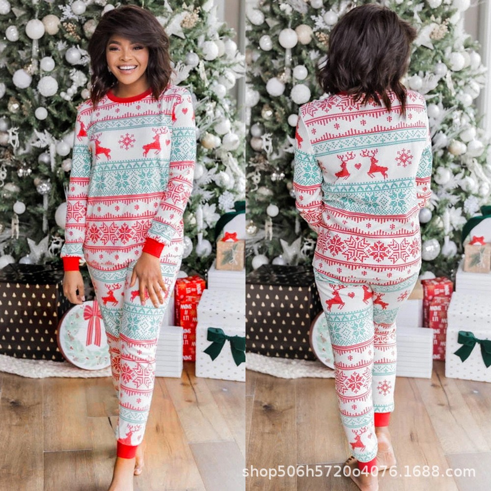 Amazon ebay2020 europeo y americano Navidad nuevo padre-niño desgaste casa traje Pijamas image 3