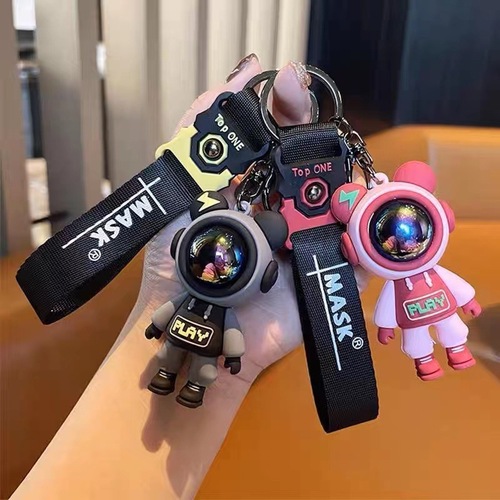 Lightning Bear Keychain Personal Fashion Cartoon Unisex Car Ornament Schoolbag Hook Decor Small Gift