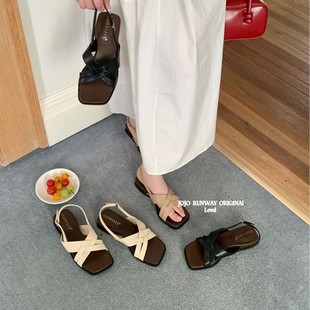 Roman Sandals Women's Summer Outer Wear New French Style Beautiful Retro Fairy Style Vacation Seaside Soft Wedge Beach Shoes