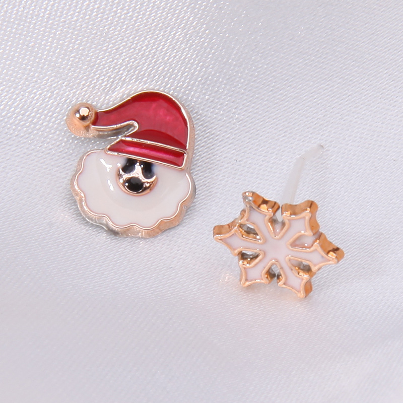 Fashion Christmas Tree Bell Snowflake Alloy Rhinestones Ear Studs