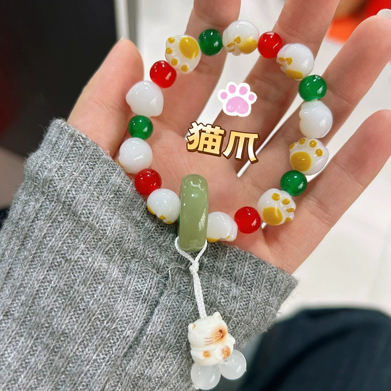 Кошачий коготь из Resin в новом китайском стиле, браслет из бусин Bodhi, оборачивающийся браслет для пальца, мягкая женская пластина, аксессуары