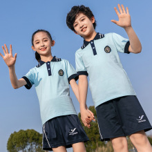 小学生夏季班服新款刺绣POLO衫幼儿园园服英伦风校服运动T恤套装