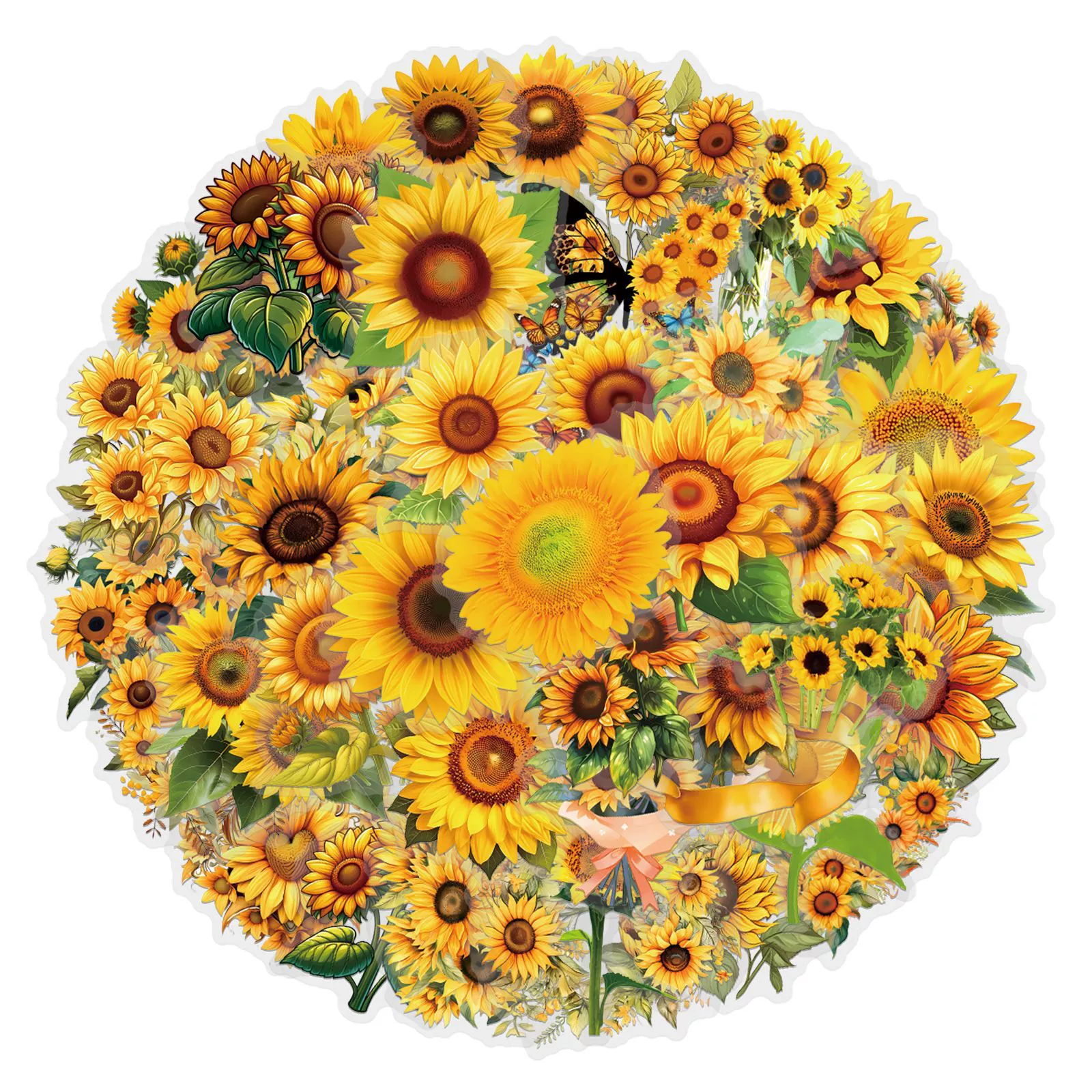 Transparent suitcase with sunflower extract, scooter, sticker, new collection, wholesale
