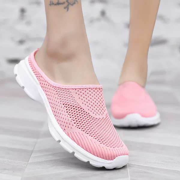 Cross-border foreign trade men's shoes, trendy fly-knit mesh, heel-less slip-on, ultra-light, extra-large size, casual couple shoes for women
