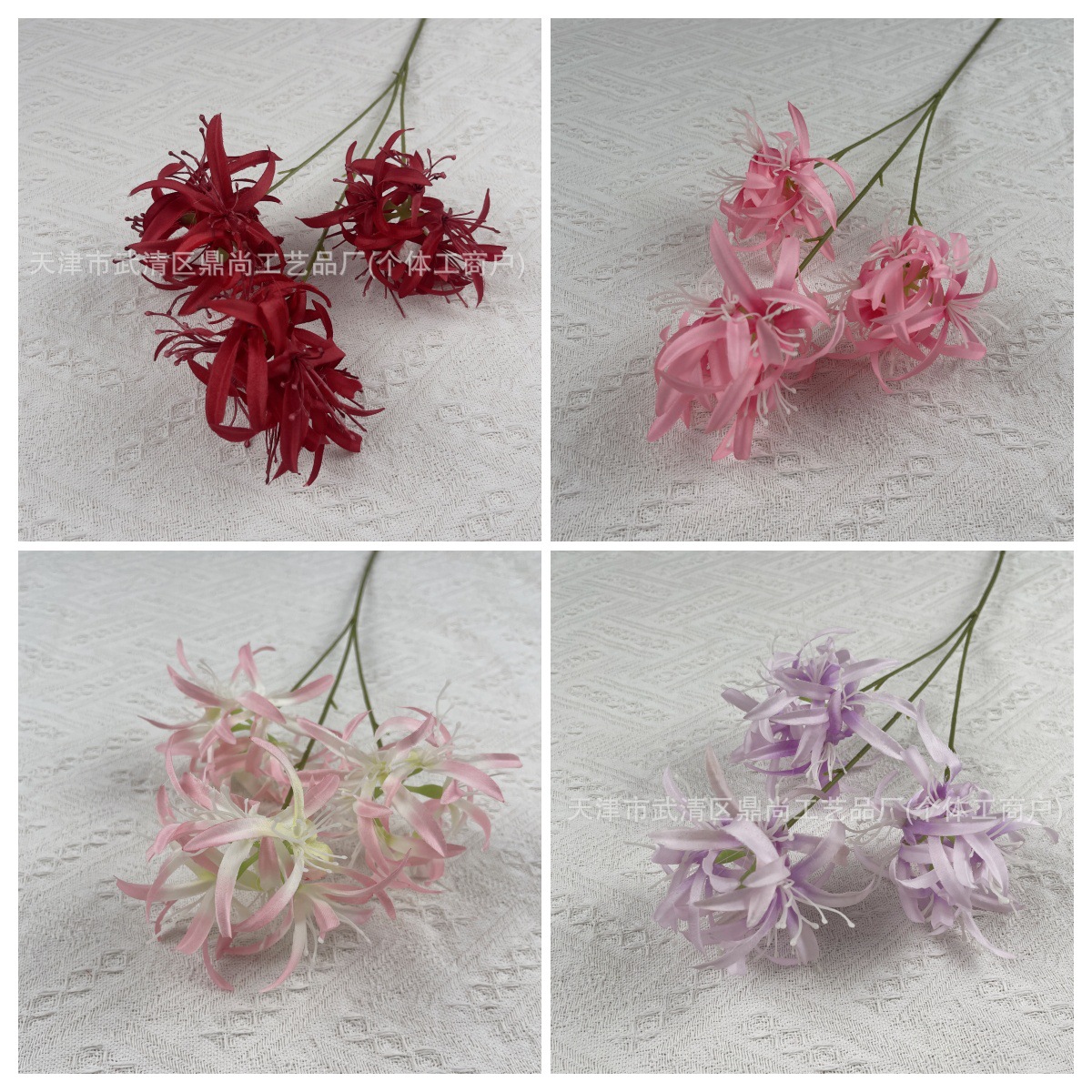 仿真3头花彼岸花古风摄影文艺写真道具婚礼布置莫奈花园造景假花