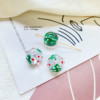 Glossy beads, earrings handmade, accessory, hand painting