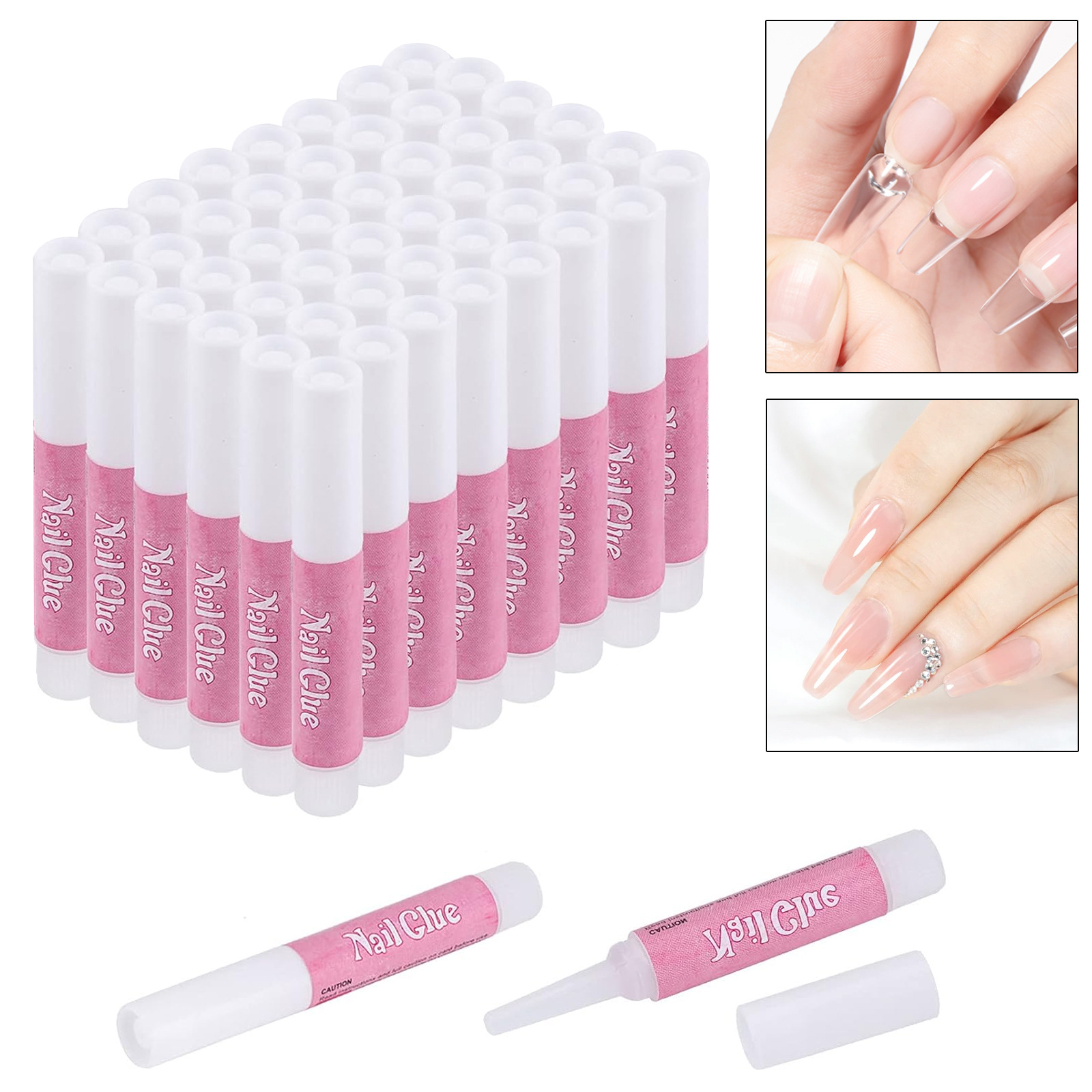 Suministros de uñas transfronterizos botella redonda pegamento de uñas 2G pegamento de uñas con cabeza de cepillo pegamento de uñas no duele pegamento de diamante de joyería de palo de uñas