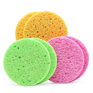 Excellent Quick Delivery Natural Wood Pulp Cotton Face Wash Puff Round Face Wash Sponge Face Puff Cleansing Utensils