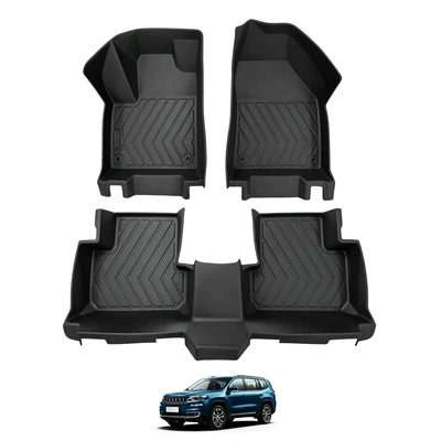 Commander TPE car floor mats, exclusively for cross-border sales, direct from the factory, environmentally friendly, odorless, safe, waterproof, easy to clean, and flame retardant (Modelə uyğun ayaqaltı) - black