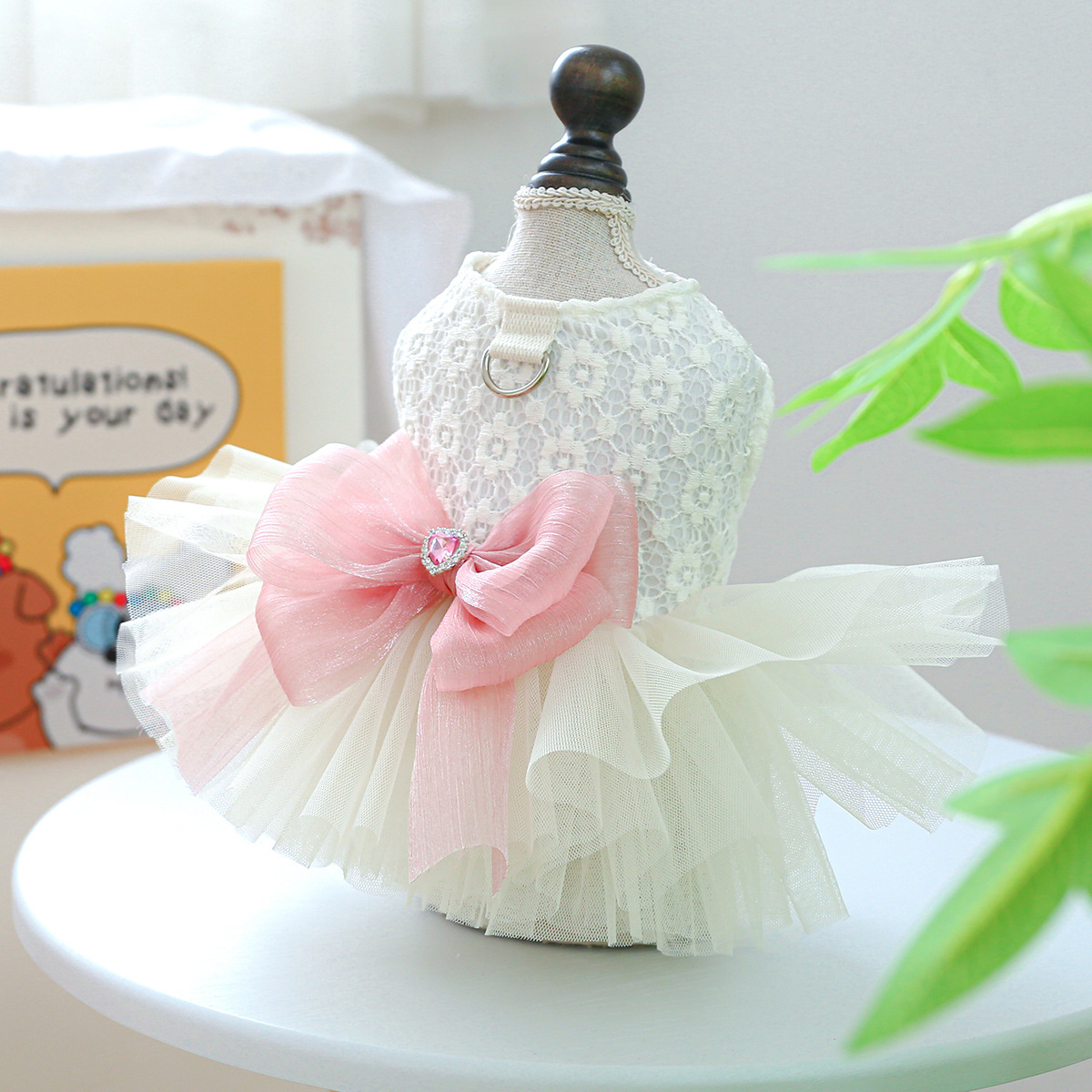 100g Weight Pet Clothing Type Of Pet Supplies 1 Piece Quantity Casual, Daily Occasion Polyester Material Bow Knot Pattern Summer Season Sweet Style Sweet Polyester Bow Knot Pet Clothing 6