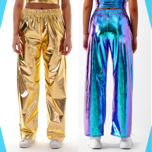 Casual Pants Women's High Street INS Design Aurora Laser Gradient High Waist Straight Pants All-Match Loose Pants