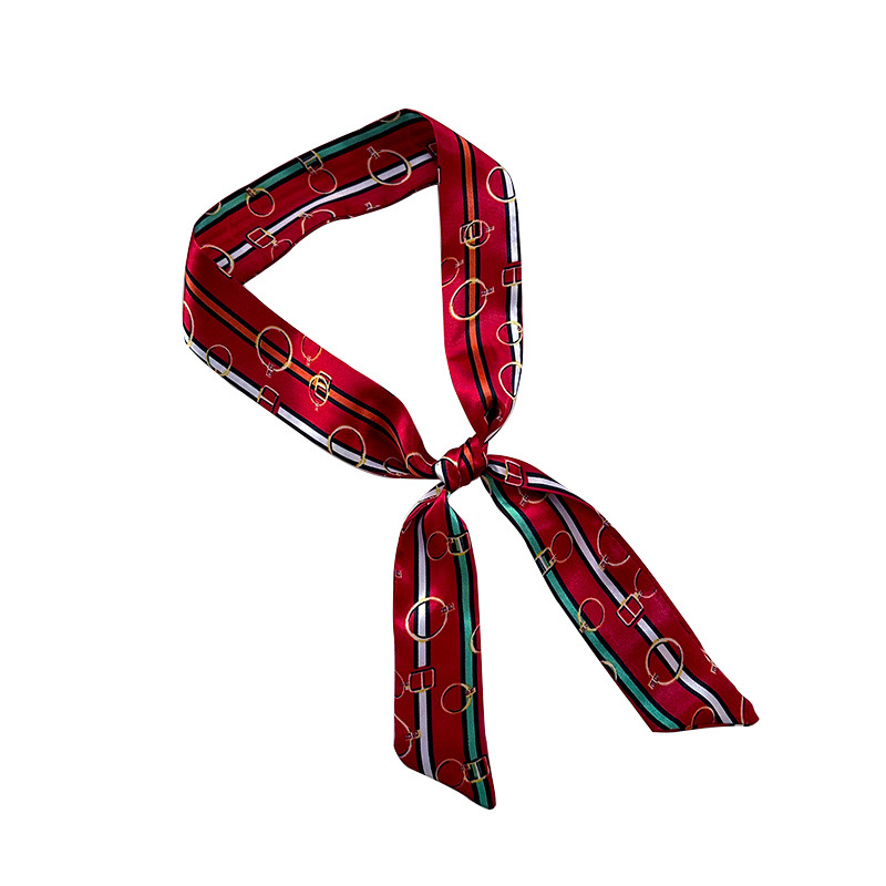 Pañuelo de seda largo, sentido de alta calidad, nuevo estilo, amor salvaje, bufanda pequeña, pañuelo para el cabello, cinturón para el cabello atado, cinturón decorativo con serpentina