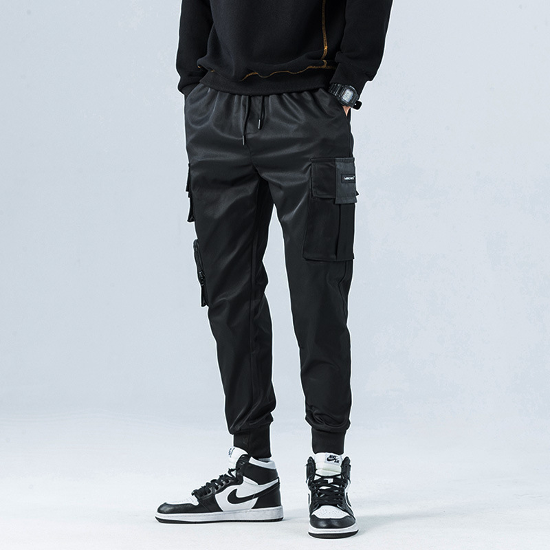 Multi-pocket functional overalls men's autumn and winter slim-fit small feet three-dimensional dark style hip-hop pants fashion brand toe pants