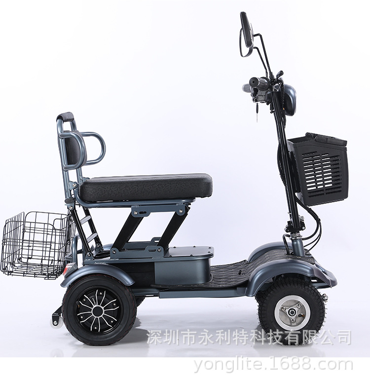 10 Electric Four-Wheeled Mobility Scooters for the Elderly, Foldable, Suitable for Daily Commuting, Motorcycle-Style Four-Wheeler, Sightseeing Vehicle