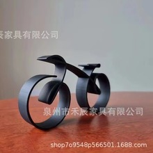 跨境独立站金属单车摆件 室内桌面装饰 园艺摆件创意铁艺工艺品
