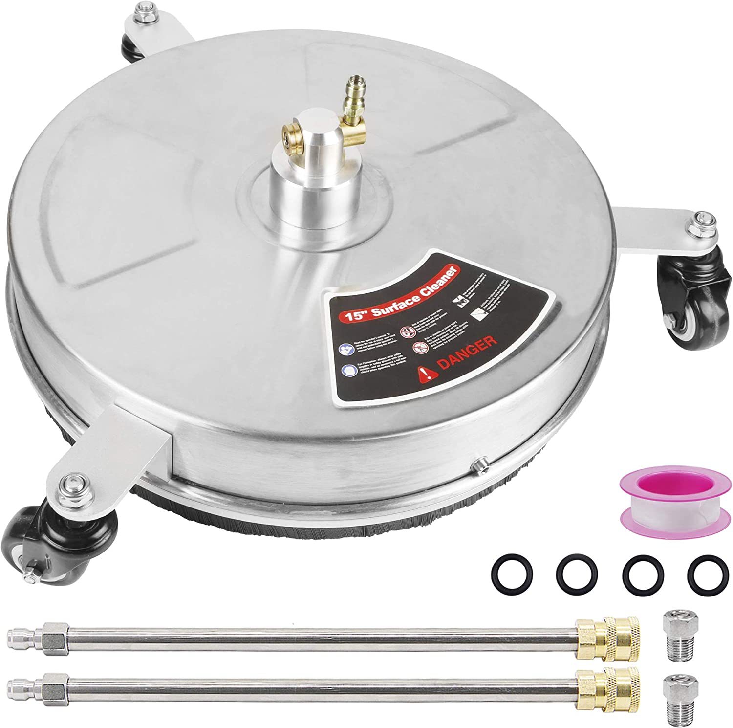 跨境 高壓清洗機表面清洗磨盤家用15英寸304不鏽鋼洗地盤4000psi