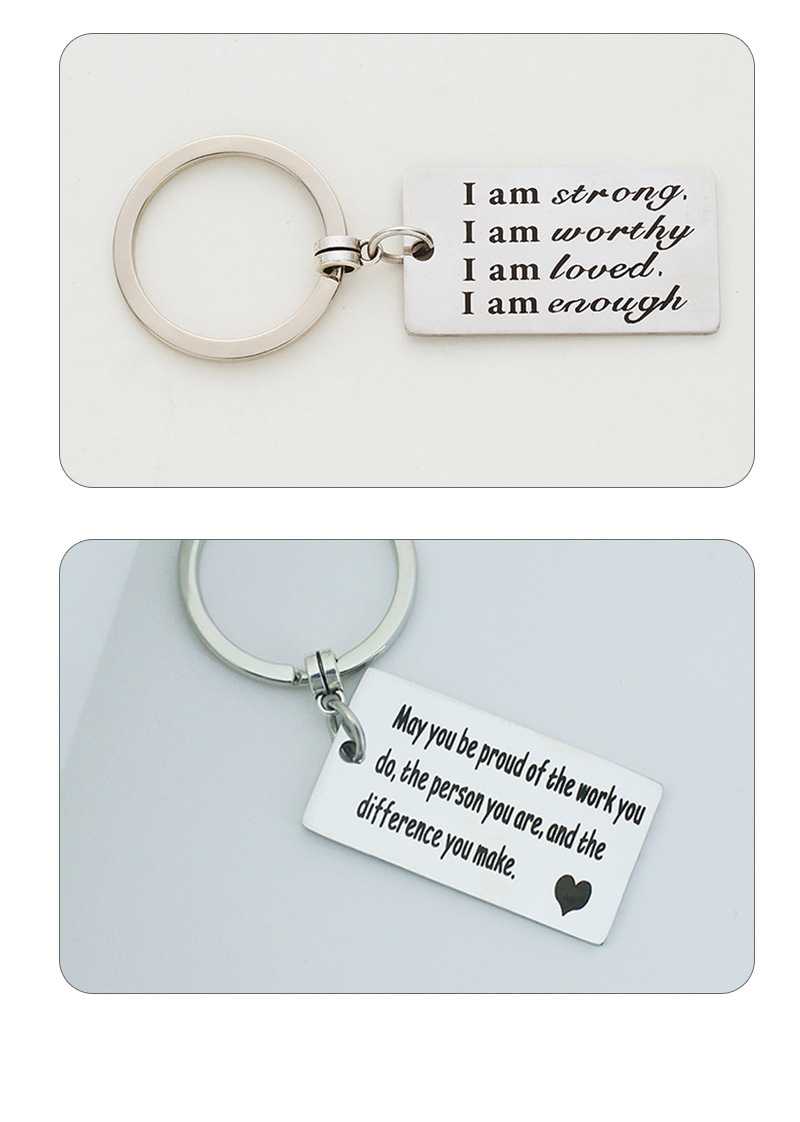 Stainless Steel Lettering Friendship Gift Keychain Accessories Couple Pendant
